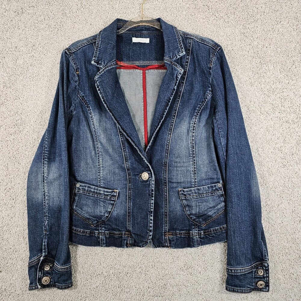 VTG Promod‎ Women's Distressed Denim Jean Jacket US Size Medium?